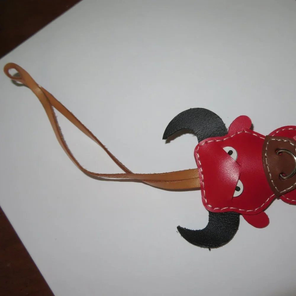 Cool Leather Bull Key Ring Key Fob Bag Charm